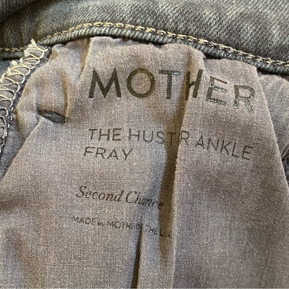 MOTHER The hustler ankle fray second chance gray black high waisted crop jeans - Picture 12 of 16